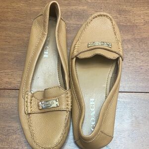 Coach Camel Leather Loafers for Women